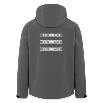 I'm Not A Morning Person Lustig Müde Morgenmuffel - Men’s Recycled Softshell Jacket by Stanley/Stella - anthracite - Back - AI Model Male 185 light (185cm)