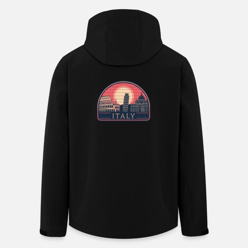 Destinations Italiennes Sunset Art - Veste softshell homme en polyester recyclé Stanley/Stella - noir