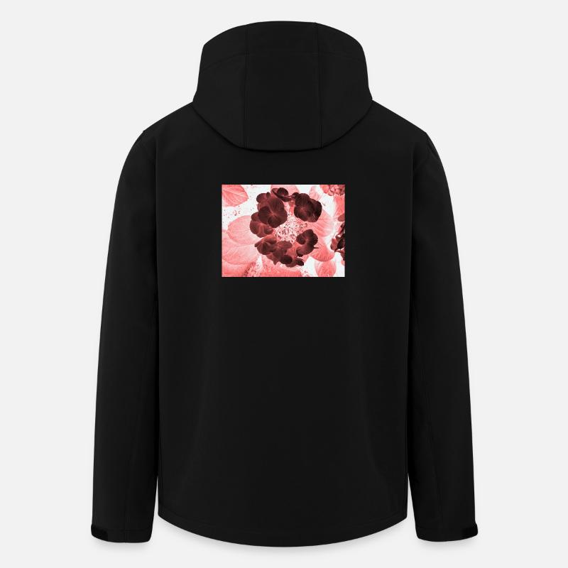 Rote Hydrangea Florales Muster - Recycelte Männer Softshell-Jacke von Stanley/Stella - Schwarz