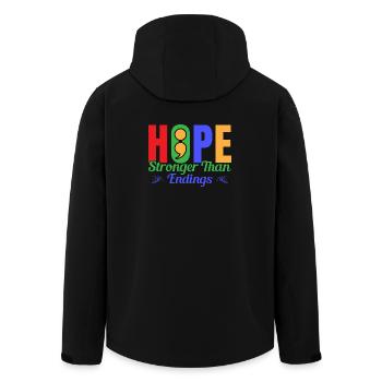 Semicolon Suicide Prevention Hope Stronger Semi - Men’s Recycled Softshell Jacket by Stanley/Stella - black - Back - AI Model Male 185 light (185cm)
