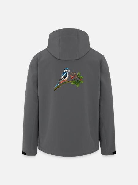 Bunter Vogel - Recycelte Männer Softshell-Jacke von Stanley/Stella - Schwarz