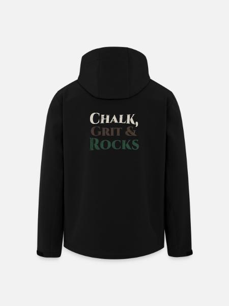 Chalk Grit & Rocks Motif - Men’s Recycled Softshell Jacket by Stanley/Stella - black