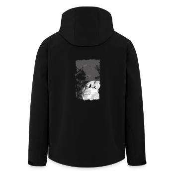 arbres de pleine lune et les oiseaux - Veste softshell homme en polyester recyclé Stanley/Stella - noir - Dos - AI Model Male 185 light (185cm)