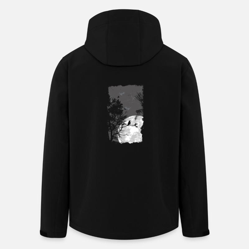 Vollmond Bäume und Vögel - Recycelte Männer Softshell-Jacke von Stanley/Stella - Schwarz