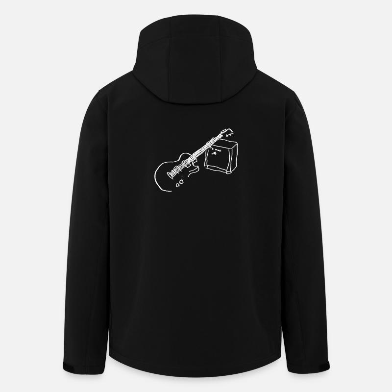 Guitare électrique blanche - Veste softshell homme en polyester recyclé Stanley/Stella - noir