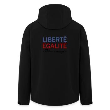 Liberté égalité Rhum arrangé - Veste softshell homme en polyester recyclé Stanley/Stella - noir - Dos - AI Model Male 185 light (185cm)