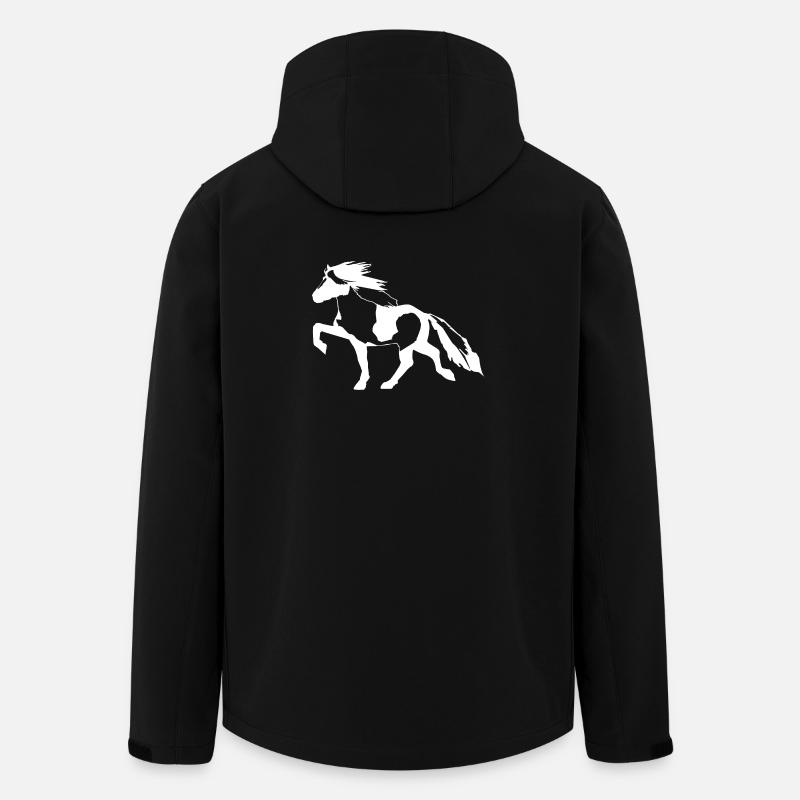 Schecke Islandpferd - Recycelte Männer Softshell-Jacke von Stanley/Stella - Schwarz