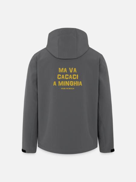 Sicilia t-shirt maglietta testo siciliano - Giacca softshell uomo in poliestere riciclato di Stanley/Stella - nero