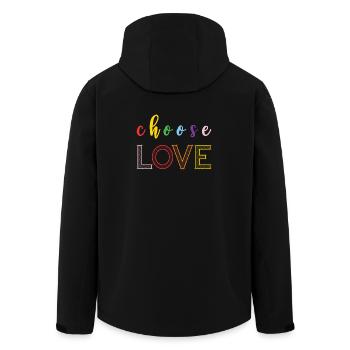 Mois de la fierté - Amour - Veste softshell homme en polyester recyclé Stanley/Stella - noir - Dos - AI Model Male 185 light (185cm)