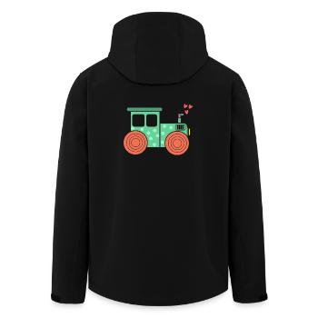 Tracteur cardiaque Véhicule commercial Ferme Champ agricole - Veste softshell homme en polyester recyclé Stanley/Stella - noir - Dos - AI Model Male 185 light (185cm)