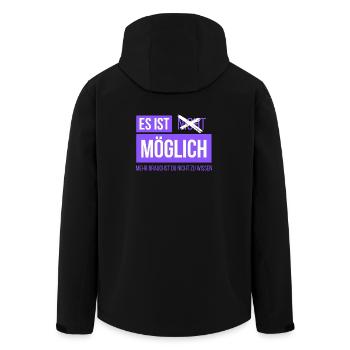 Es ist Möglich, mehr musst du nicht wissen - Recycelte Männer Softshell-Jacke von Stanley/Stella - Schwarz - Hinten - AI Model Male 185 light (185cm)
