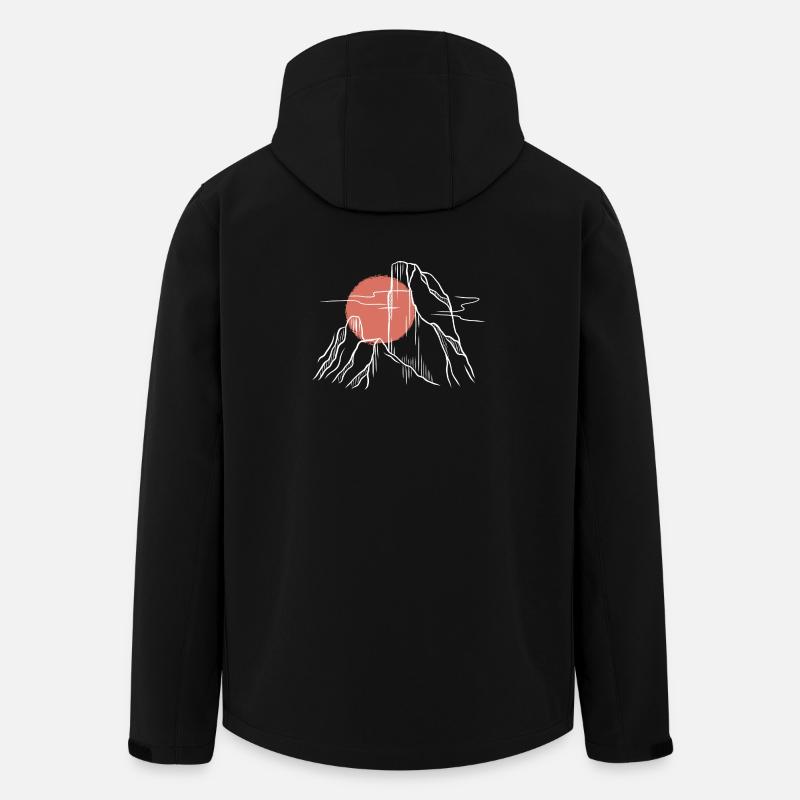 Red Sun Over Line Mountains - Men’s Recycled Softshell Jacket by Stanley/Stella - black