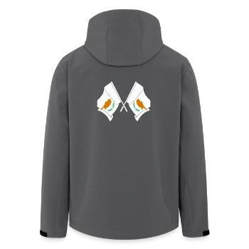 Deux drapeaux Chypre - Veste softshell homme en polyester recyclé Stanley/Stella - charbon - Dos - AI Model Male 185 light (185cm)