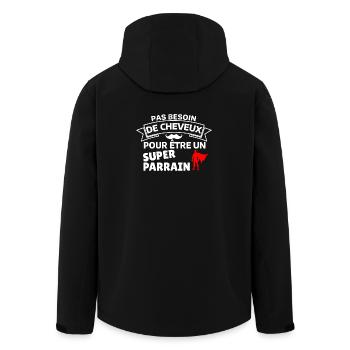 Humour Capes Super Héros Cheveux - Veste softshell homme en polyester recyclé Stanley/Stella - noir - Dos - AI Model Male 185 light (185cm)