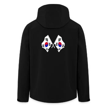 Deux drapeaux croisés de la Corée du Sud - Veste softshell homme en polyester recyclé Stanley/Stella - noir - Dos - AI Model Male 185 light (185cm)
