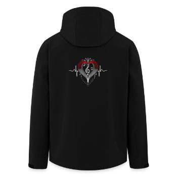 Herzschlag Musik Herz Puls Noten - Recycelte Männer Softshell-Jacke von Stanley/Stella - Schwarz - Hinten - AI Model Male 185 light (185cm)