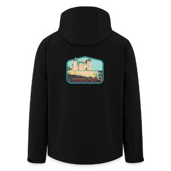 Château de Saumur, Loire-Tal - Recycelte Männer Softshell-Jacke von Stanley/Stella - Schwarz - Hinten - AI Model Male 185 light (185cm)
