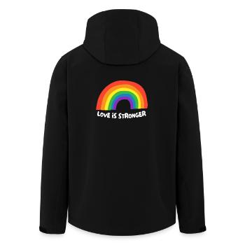 L’amour est plus fort. LGBT - Veste softshell homme en polyester recyclé Stanley/Stella - noir - Dos - AI Model Male 185 light (185cm)