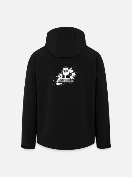 Dynamic DJ Silhouette Print - Men’s Recycled Softshell Jacket by Stanley/Stella - black