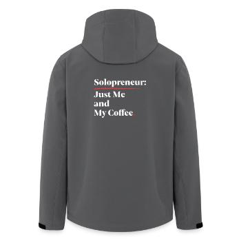 Solopreneur Vibes: Just Me & My Coffee [Weiß] - Recycelte Männer Softshell-Jacke von Stanley/Stella - Anthrazit - Hinten - AI Model Male 185 light (185cm)