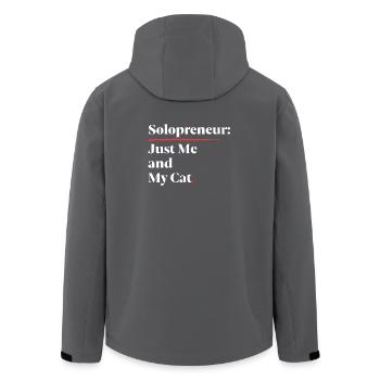 Solopreneur : Juste moi et mon chat [Blanc] - Veste softshell homme en polyester recyclé Stanley/Stella - charbon - Dos - AI Model Male 185 light (185cm)