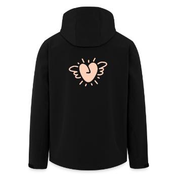 Winged Heart – Die Liebe nimmt ihren poetischen Flug - Recycelte Männer Softshell-Jacke von Stanley/Stella - Schwarz - Hinten - AI Model Male 185 light (185cm)