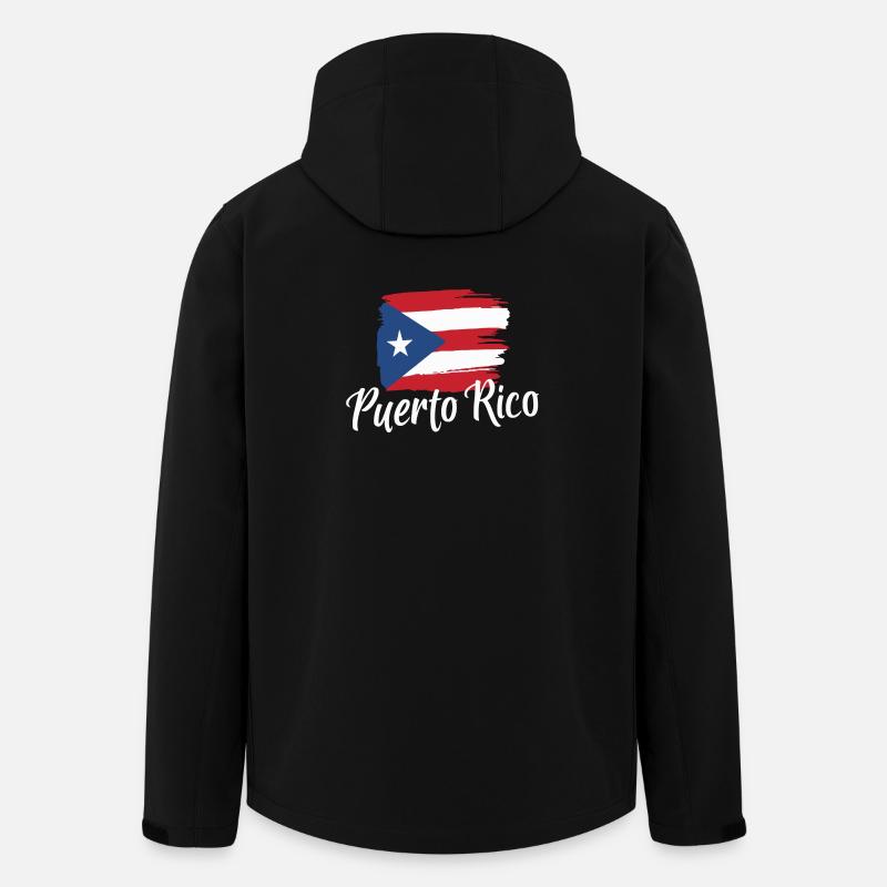 Puerto Rico Flag Brushstroke - Men’s Recycled Softshell Jacket by Stanley/Stella - black