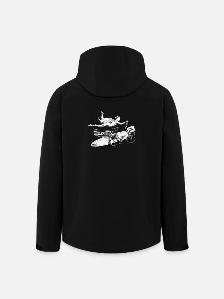 Flying Bike - Blanc - Veste softshell homme en polyester recyclé Stanley/Stella - noir