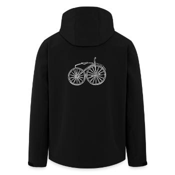Line Art Bicycle Real Life - Men’s Recycled Softshell Jacket by Stanley/Stella - black - Back - AI Model Male 185 light (185cm)