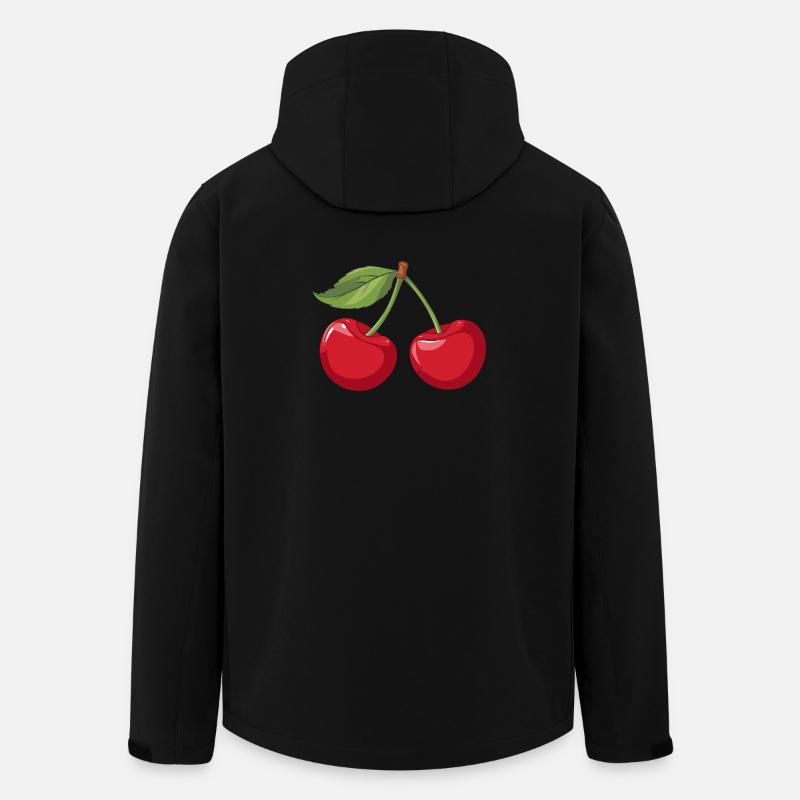 Illustration de cerise vibrante - Veste softshell homme en polyester recyclé Stanley/Stella - noir