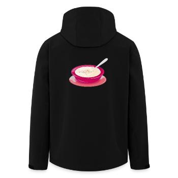 Milchreis in knalligem Teller – Süßes Genussmotiv - Recycelte Männer Softshell-Jacke von Stanley/Stella - Schwarz - Hinten - AI Model Male 185 light (185cm)