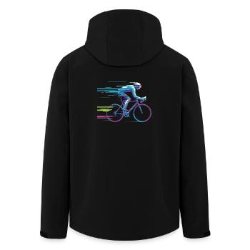 Evolve Your Ride – Glitch Cycling Concept - Recycelte Männer Softshell-Jacke von Stanley/Stella - Schwarz - Hinten - AI Model Male 185 light (185cm)