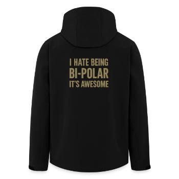 Ironic saying about bipolarity for gamers - Men’s Recycled Softshell Jacket by Stanley/Stella - black - Back - AI Model Male 185 light (185cm)