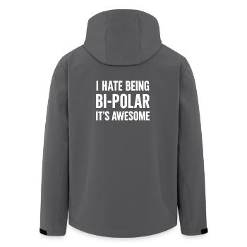 Ironic saying about bipolarity for gamers - Men’s Recycled Softshell Jacket by Stanley/Stella - anthracite - Back - AI Model Male 185 light (185cm)