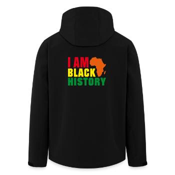 I am Black History - Men’s Recycled Softshell Jacket by Stanley/Stella - black - Back - AI Model Male 185 light (185cm)