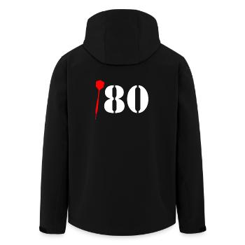 Dart 180 Saying "One Hundred and Eighty!" Triple 20 - Men’s Recycled Softshell Jacket by Stanley/Stella - black - Back - AI Model Male 185 light (185cm)