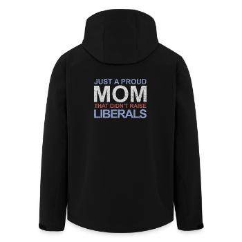 Nur eine stolze Mutter, die keine Liberalen großge - Recycelte Männer Softshell-Jacke von Stanley/Stella - Schwarz - Hinten - AI Model Male 185 light (185cm)