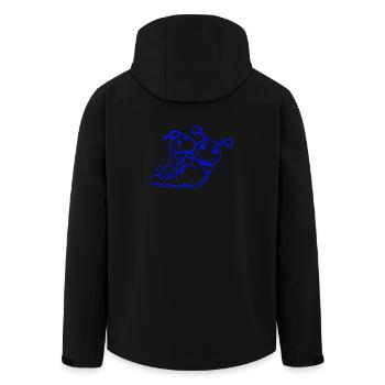 2 Freunde Raupe reiten Vater Mutter Kind Papa Mama - Recycelte Männer Softshell-Jacke von Stanley/Stella - Schwarz - Hinten - AI Model Male 185 light (185cm)