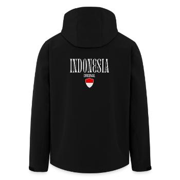 Drapeau indonésien, fierté indonésienne - Veste softshell homme en polyester recyclé Stanley/Stella - noir - Dos - AI Model Male 185 light (185cm)