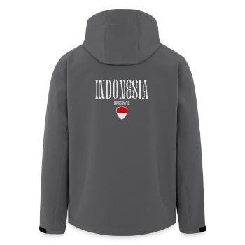 Drapeau indonésien, fierté indonésienne - Veste softshell homme en polyester recyclé Stanley/Stella - charbon - Dos - AI Model Male 185 light (185cm)