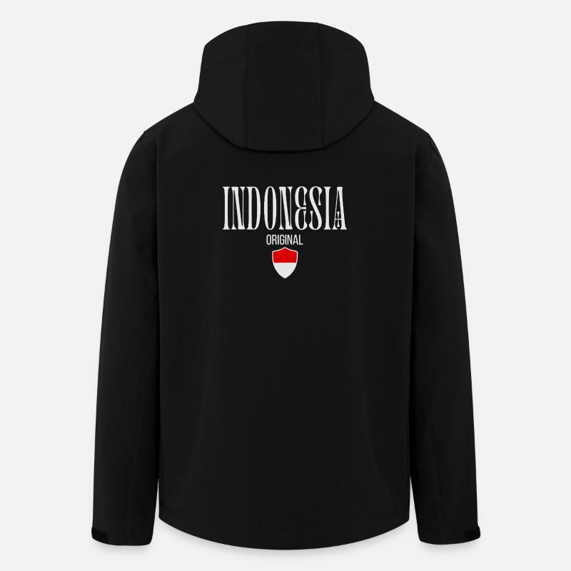 Indonesian flag, Indonesian pride - Men’s Recycled Softshell Jacket by Stanley/Stella - black