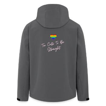 Regenbogen Herz Stolz LGBTQ Design - Recycelte Männer Softshell-Jacke von Stanley/Stella - Anthrazit - Hinten - AI Model Male 185 light (185cm)