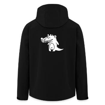 Crocko Krokodil – Dschungel, Reptil & Abenteuer - Recycelte Männer Softshell-Jacke von Stanley/Stella - Schwarz - Hinten - AI Model Male 185 light (185cm)