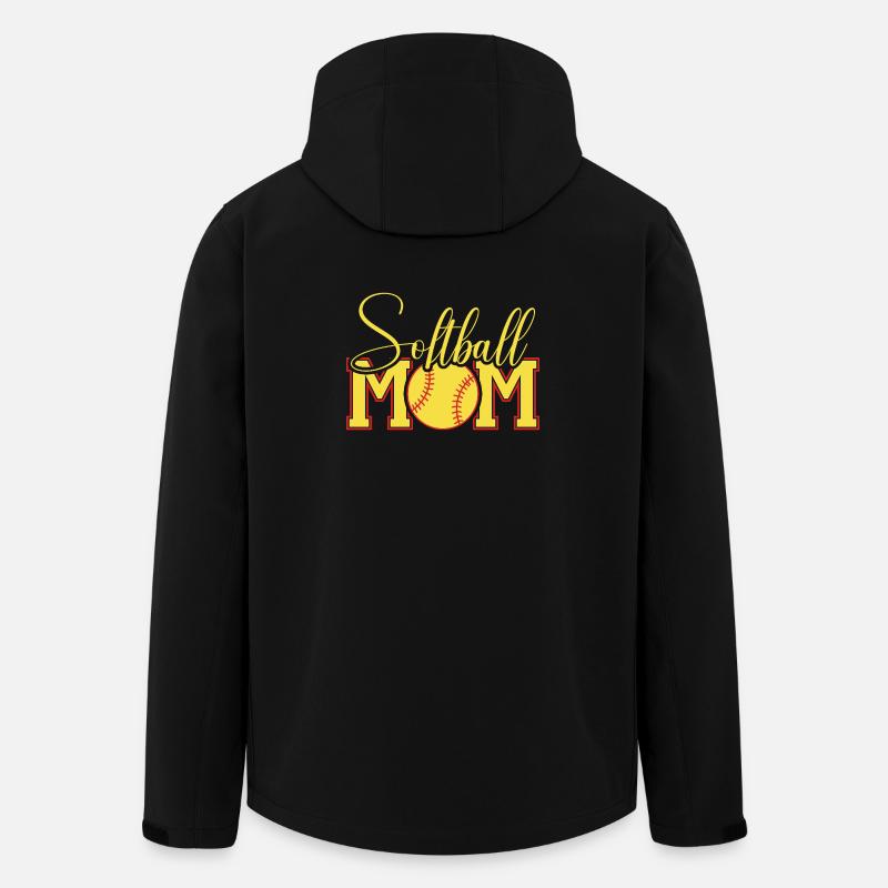 Softball Mom Ball Crest - Men’s Recycled Softshell Jacket by Stanley/Stella - black