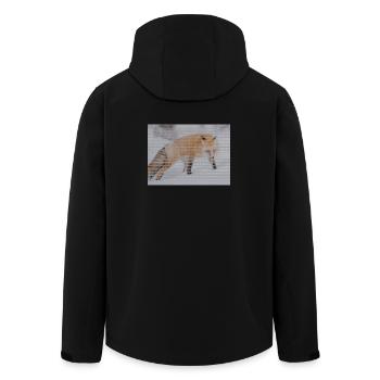 Geometrischer Fuchs - Recycelte Männer Softshell-Jacke von Stanley/Stella - Schwarz - Hinten - AI Model Male 185 light (185cm)