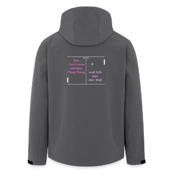 Die Hormone spielen Ping Pong und ich bin der Ball - Recycelte Männer Softshell-Jacke von Stanley/Stella - Anthrazit - Hinten - AI Model Male 185 light (185cm)