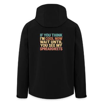 Lustige Tabellenkalkulationsdesigns für versicherungsmathematische Statistiker - Recycelte Männer Softshell-Jacke von Stanley/Stella - Schwarz - Hinten - AI Model Male 185 light (185cm)