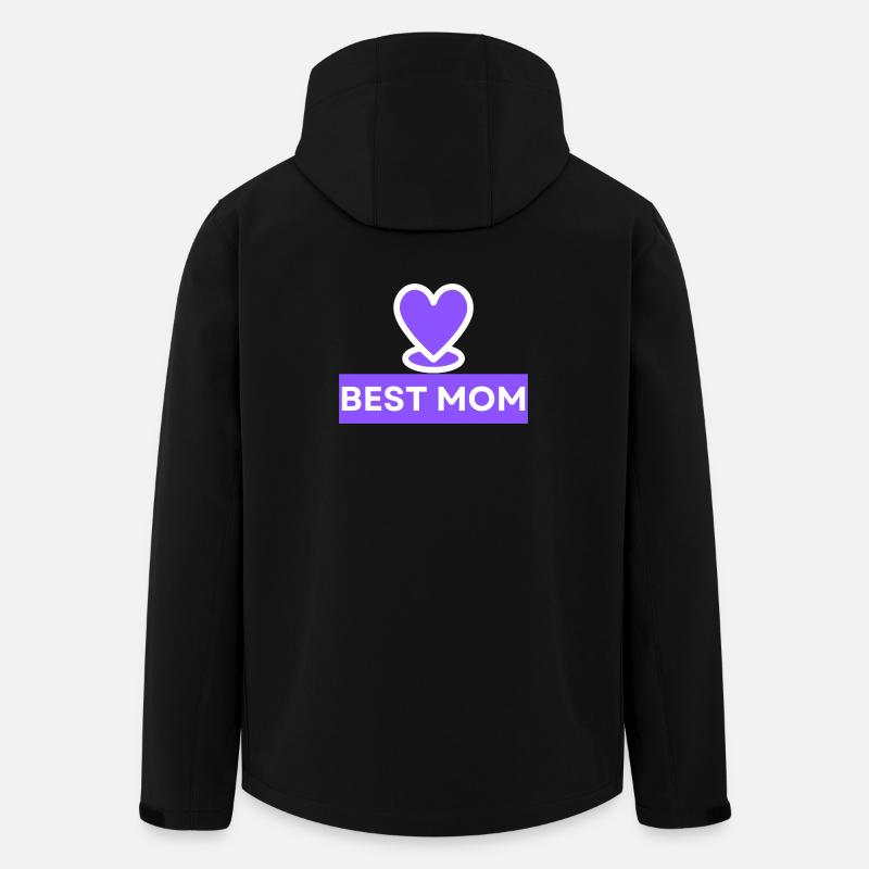 Bestes Mama-Herz-Emblem - Recycelte Männer Softshell-Jacke von Stanley/Stella - Schwarz