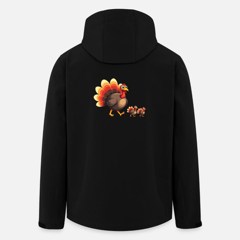 Bébé dinde de Thanksgiving - Veste softshell homme en polyester recyclé Stanley/Stella - noir