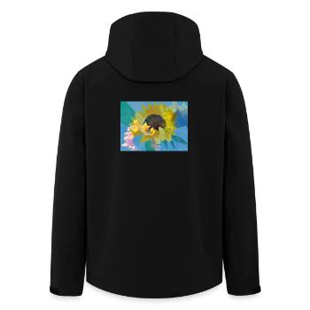 Sunflower multiexposure - Men’s Recycled Softshell Jacket by Stanley/Stella - black - Back - AI Model Male 185 light (185cm)